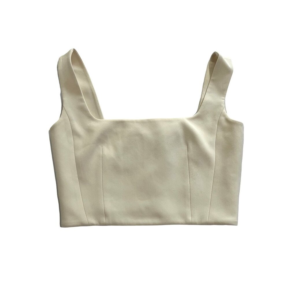 Natasha Oakley x Carla Zampatti Crepe Crop Top in Ivory